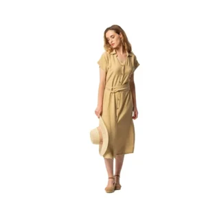 Egatex kleed: Effen beige, zomer kleed, ( EGA.470 )