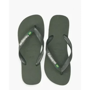 Havaianas Brasil Logo Groen Herenslippers