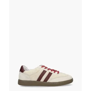 Cypres Yoel Beige/Bordeauxrood Damessneakers