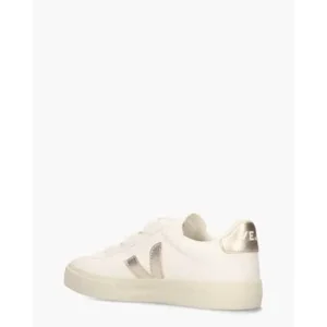 Veja Recife Logo Chromefree Leather Wit/Goud Damessneakers
