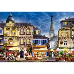 2 in 1 Puzzel - Breakfast in Paris - met figuurtjes - Wooden City
