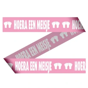 Markeerlint - Afzetlint - Hoera een meisje - 15m