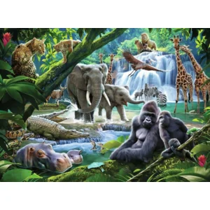 Puzzel - Jungle families - 100st. XXL
