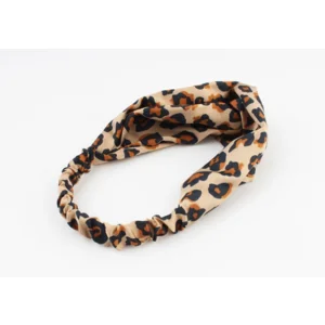 Haarband Leopard beige satijn