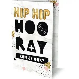 Uitnodigingskaarten - Hip hip hooray - 6st.