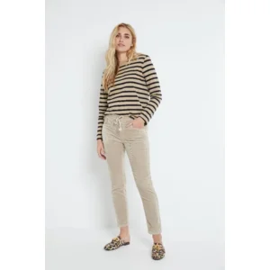 Para Mi Broek: Bowie, vintage Corduroy, Beige Marble ( PARA.288 )