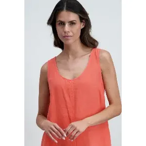 Signe Nature Dames kleed: Linnen, Koraal ( Signe.1376 )