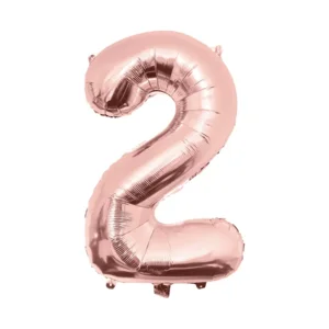 Folieballon - 2 jaar - Rosé goud - 86cm - Zonder vulling