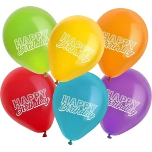 Helium tank - Happy Birthday - Met 4 folieballonnen, 12 latexballonnen en lint