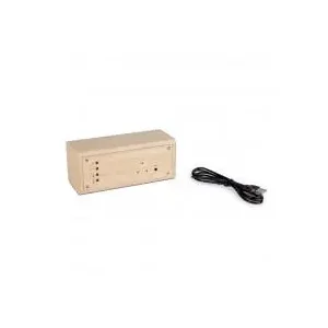 Houten Wekker Klok met Rode LED Display met USB Kabel 16 x 6 x 6cm