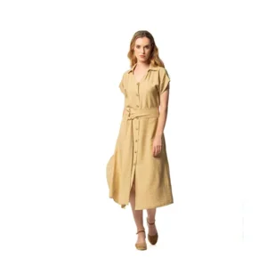 Egatex kleed: Effen beige, zomer kleed, ( EGA.470 )
