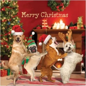Kaart - Kerst - Tracks - Hondjes in polonaise - XS281A