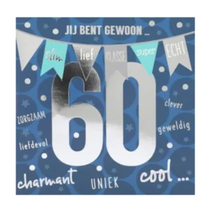 Kaart - Leeftijd & muziek - 60 jaar - Jij bent gewoon... - Blauw - 047A