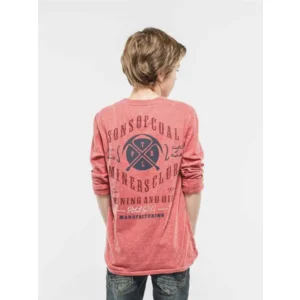 superzachte longsleeve met dubbelprint brique