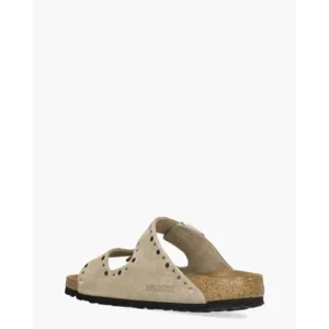 Birkenstock Arizona Rivet Border Taupe Damesslippers
