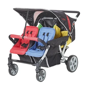 Vierlingwagen Lidoo Star BB + (nieuwste versie 2020) - Buggy voor 4 kinderen met ligstand