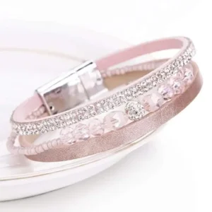 Leren armbanden voor dames Roze