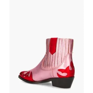 Dwrs Austin Metallic Roze/Red Dames Enkelboots