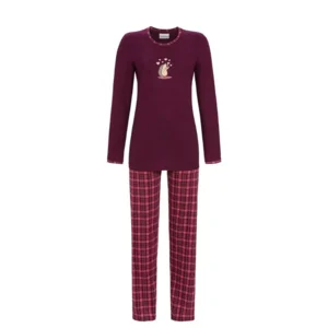 Ringella dames pyjama: Bordeau carree broek, Egel motief ( RIN.251 )