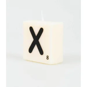 Cijfer- / letterkaarsje - Scrabble - X