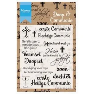 Marianne Design Clear stamp Doop en Communie