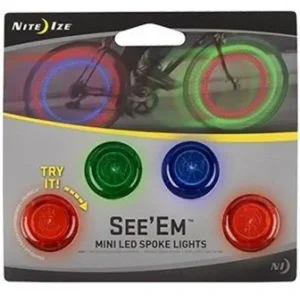 Nite Ize See Em Kleine Led lampjes voor in de spaken van je fiets  verschilende kleuren  4 Stuks NSE-A1-4R3