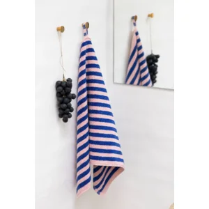 Bongusta Handdoek Roze & Blauwe Streep 50x 80 cm Naram