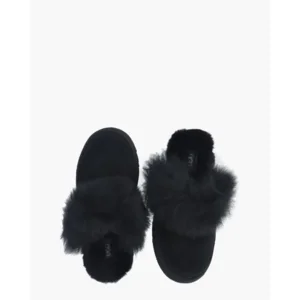UGG Disquette Chalet Slipper Black Damespantoffels
