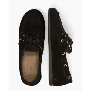 Posa Boat Loafer Donkerbruin Dames Veterschoenen