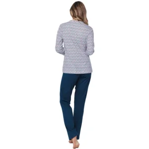 Pastunette dames pyjama: Blauw, 100% katoen ( PAS.133 )