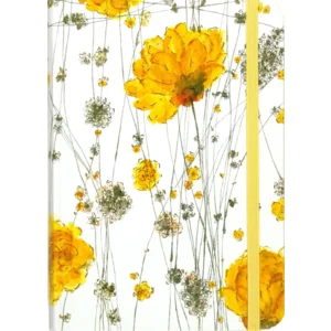 Notitieboek - Compact journal - Yellow flowers - 13x18cm