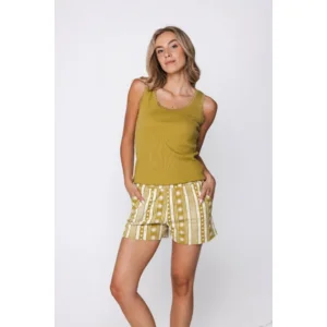 Pastunette dames pyjama: Groen, top + short ( PAS.159 )