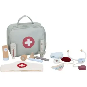 Dokter set - Hout in stoffen tas