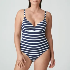 Prima Donna Swim Nayarit badpak blauw-wit gestreept