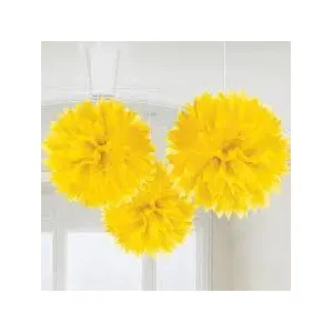 Gele DIY pompons - set van drie