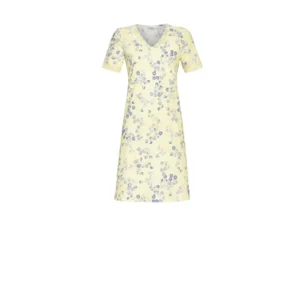 Ringella Dames nachthemd: Korte mouw, Geel geprint, Tencel ( RIN.509 )