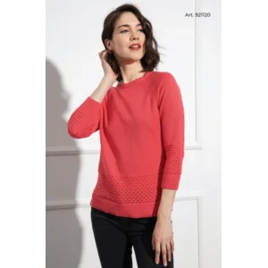 Kris Fashion: Licht gebreide pull, rood ( KRI.26 )