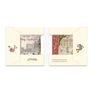 Kaarten - Kerst - Anton Pieck - Kinderen in slee/IJstafereel - 2 motieven - 10st.