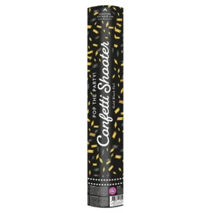 Confettikanon - Goud, zwart - 40cm
