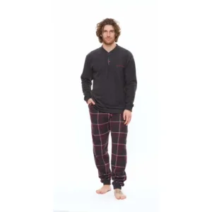 Gary Heren Pyjama: Punto Milano stof, zeer warm, Antraciet ( GARY.102 )