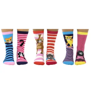 Oddsocks Feline Kat Dames Mismatched 37-42