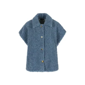 Punto One mouwloze gilet: Jolie, Blauw, teddy stof ( ONE.94 )