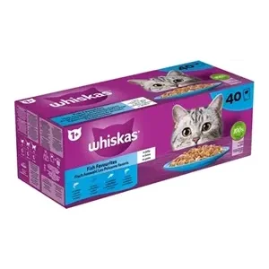Whiskas Multipack Pouch Adult Vis Selectie in Gelei 40X85 gram