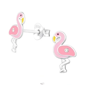 925 zilveren oorbellen  Flamingo