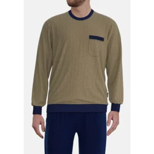 Gotzburg pyjama Heren: bruin, Badstof ( GOT.74 )