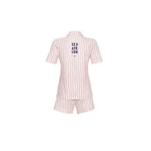 Ringella Dames Pyjama: Roze gestreept, doorknoop model ( RIN.606 )