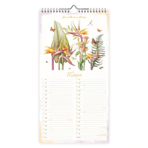 Maand notitiekalender - 2024 - Janneke Brinkman - Clematis - 18x34,5cm