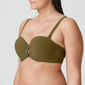 Prima Donna Swim Sahara strapless bikini in kaki