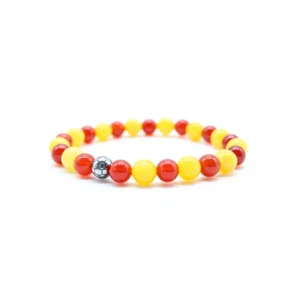Red And Yellow Football Bracelet 8mm