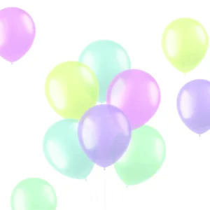 Ballonnen - Transparant - Pastelkleuren - 33cm - 100st.